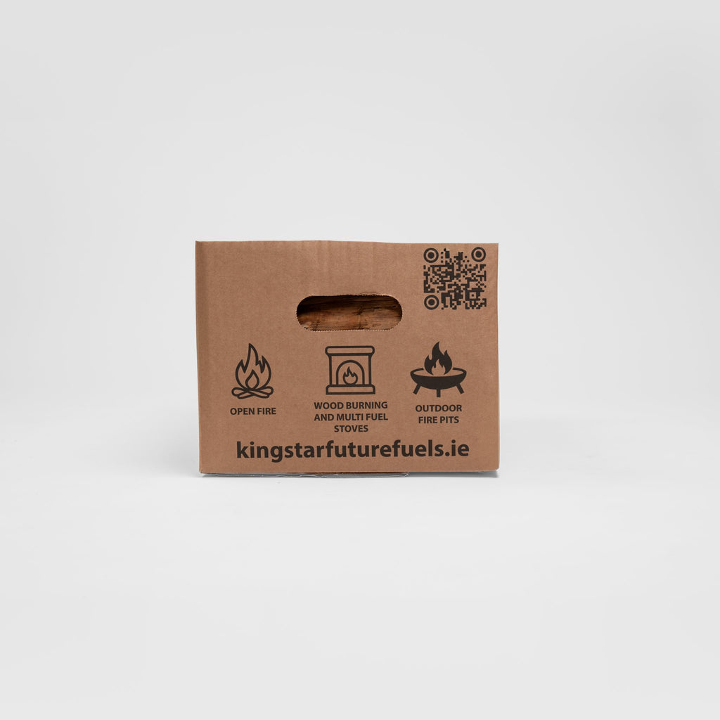 Back of a Kingstar firewood box showing suitable uses