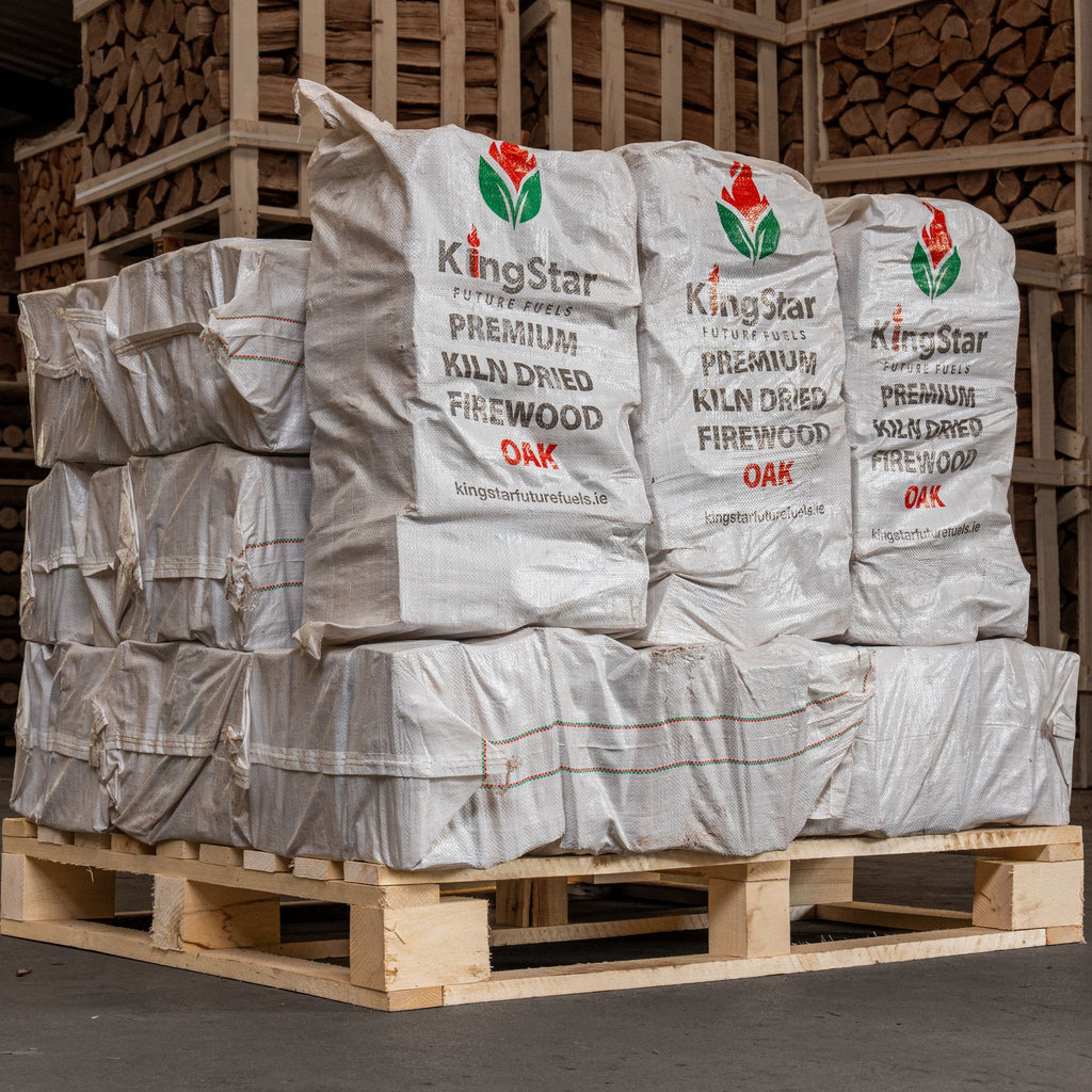 Pallet of 18 bags of kiln dried Oak firewood