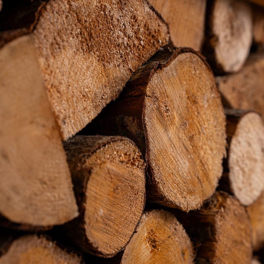 Close-up of kiln dried firewood logs